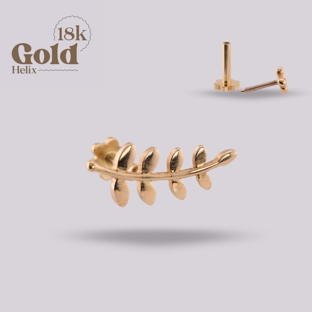 Laurel Petal Labret | 18K Gold