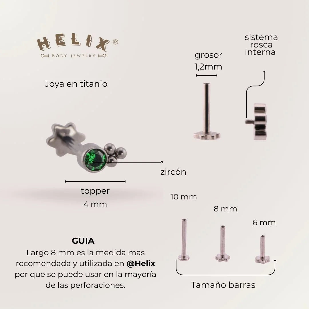 Titanium Mini Green Labret