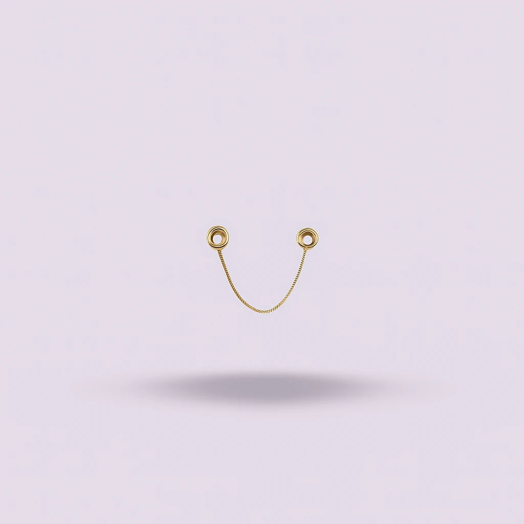 Cadena Corta Oro Italiano Tejido Veneciano – Conector Minimalista