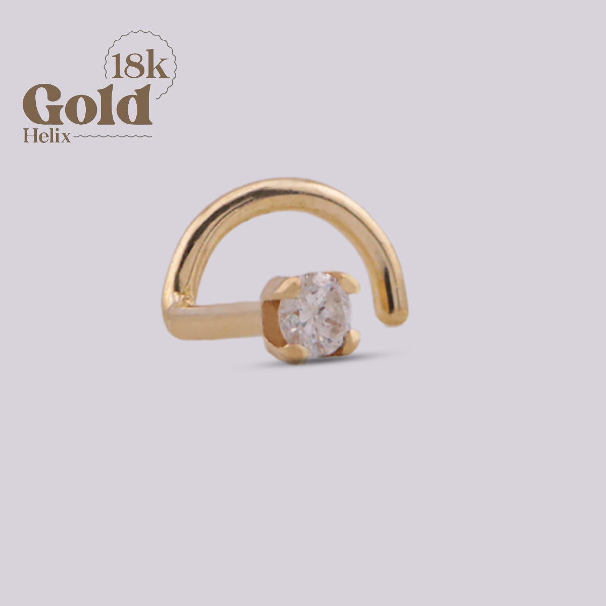 Nostril Espiral en Oro 18K con Diamante Natural