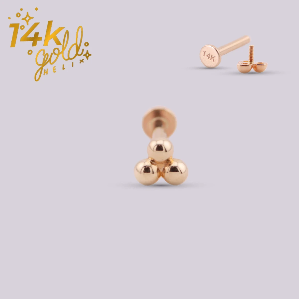 Labret Trébol Luxury Oro 14K