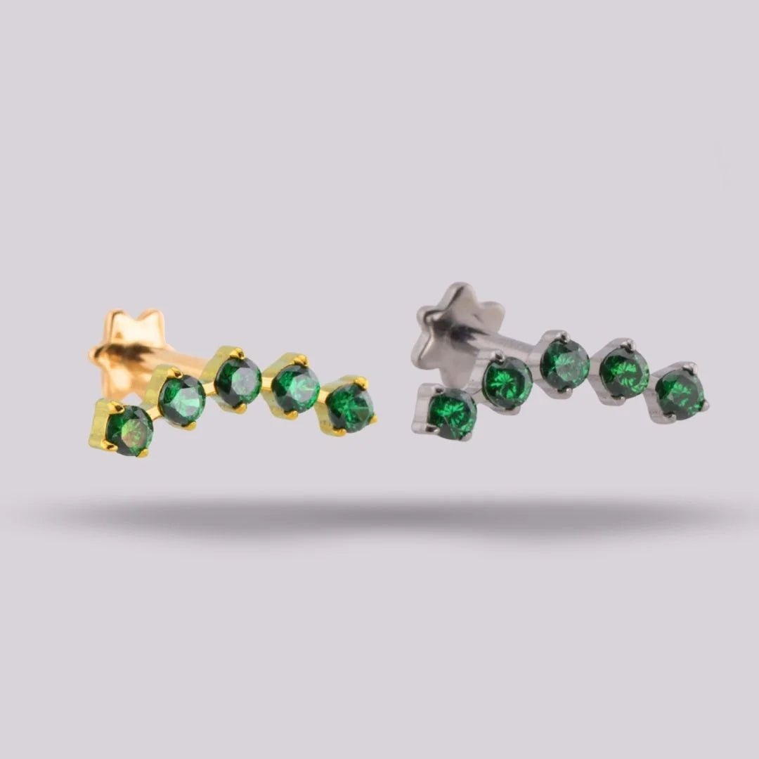 Green Titanium Penta Labret