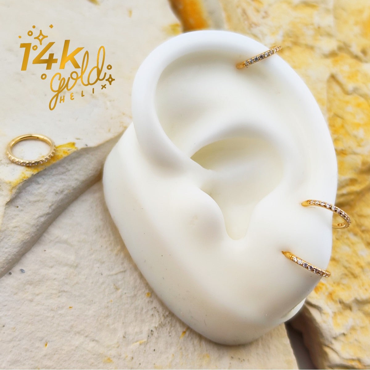 Clicker Luxury Zircon en Oro 14K