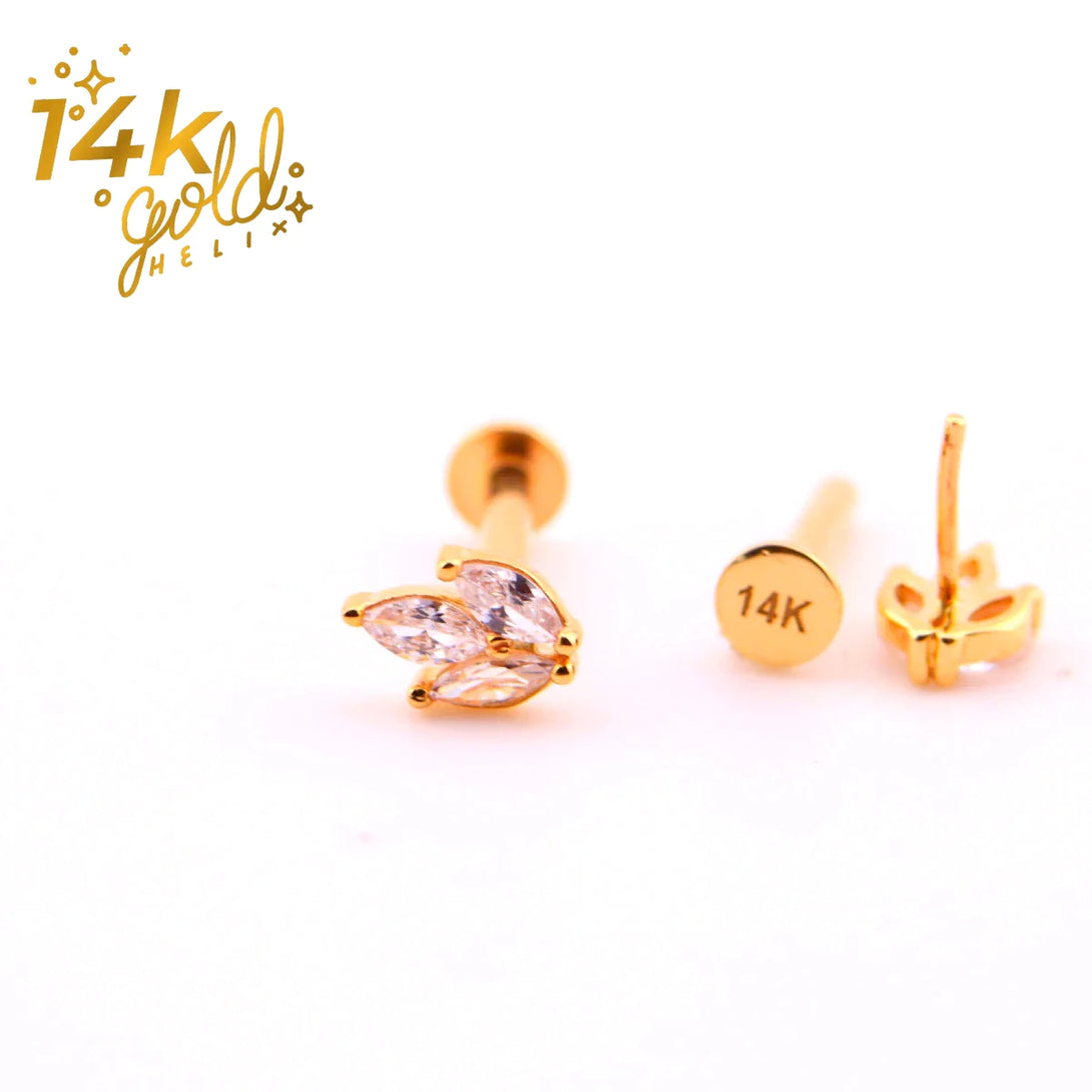 piercing oro. joyas para perforaciones en la oreja